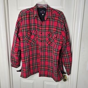 Pioneer Pace button Red‎ Plaid quilted shacket long sleeve Shirt vintage XL?